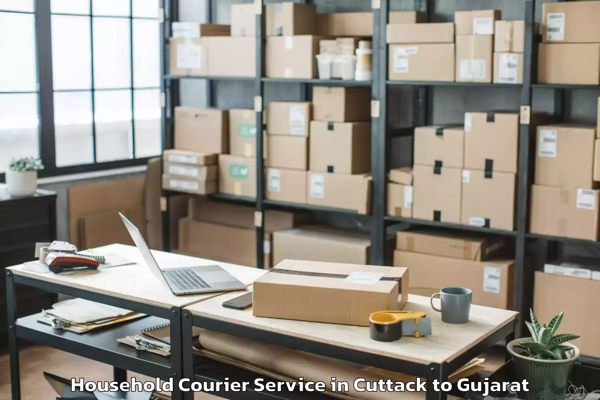 Book Cuttack to Thasra Household Courier